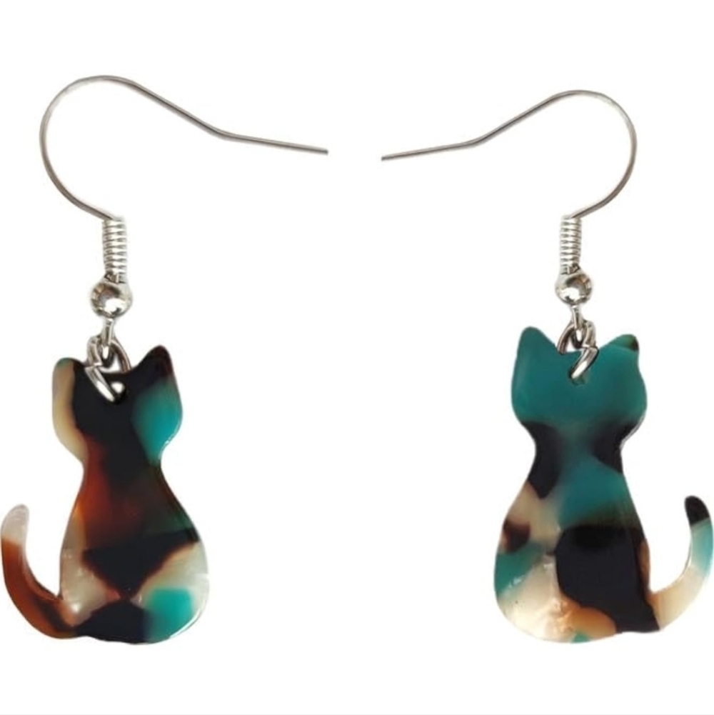 Stylish Cat Earrings - Multicolor